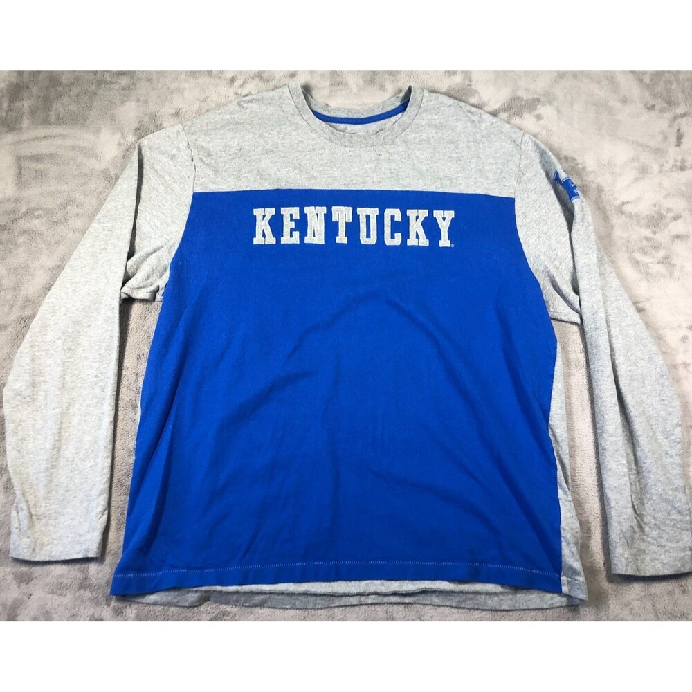 Kentucky Wildcats Long Sleeve TShirt Mens Blue GraySize XXL Nike Embroidered UK